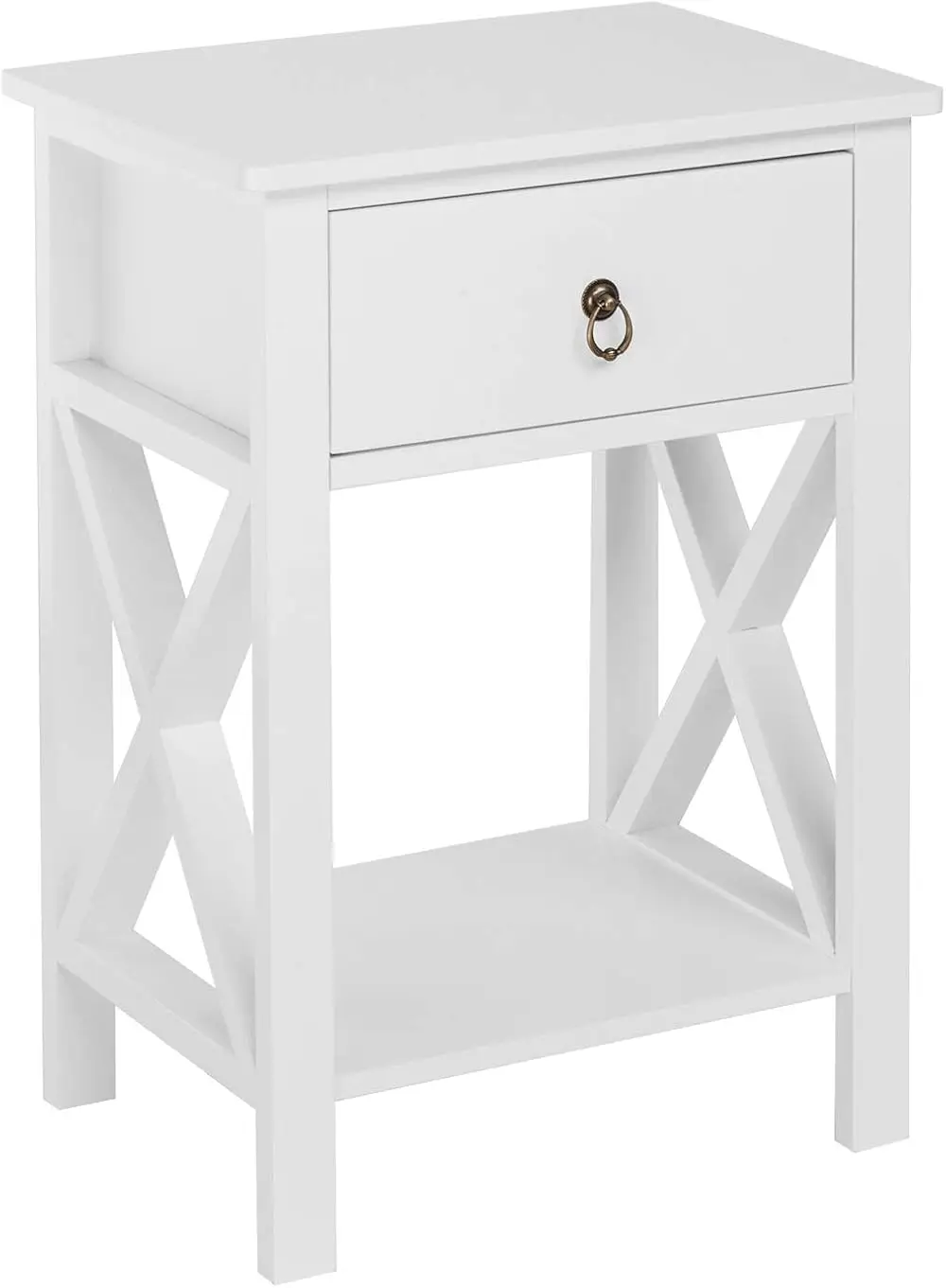 

Farmhouse Nightstand with Drawer and for Bedrooms , Bed SideEnd /Night Stand with Rustic Handle for Small Spaces, Dorm, \u2019