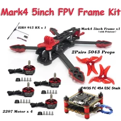 Mark4 5inch FPV Carbon Fiber Frame 2207 Motor 5043 propeller F4V3S PLUS FC 45A 4-in-1 ESC ELRS 915mhz Combo for FPV Racing Drone