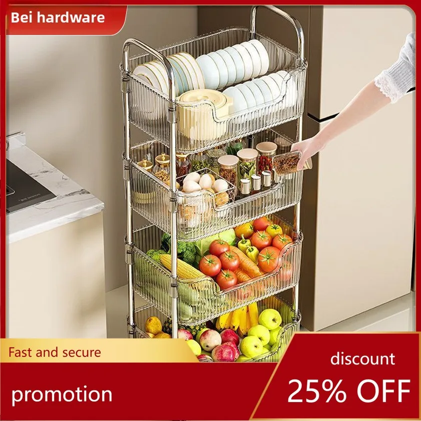 

YFY acrylic storage cart - multi-tier mobile organizer for kitchen, bedroom, bathroom, books, snacks, and more