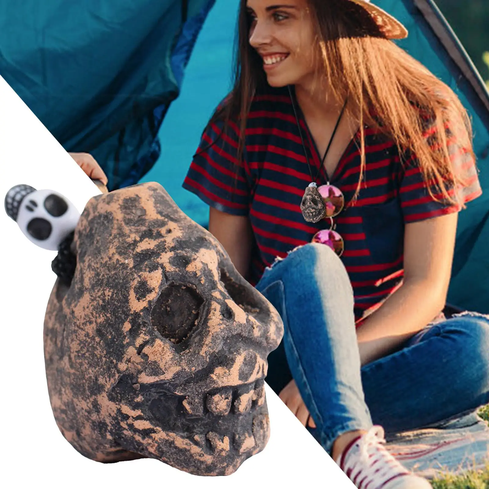 Aztec Death Whistle Skull Spooky Human Death Scream Loud Whistle Outdoor Camping Emergency Whistle Halloween Atmosphere Creation