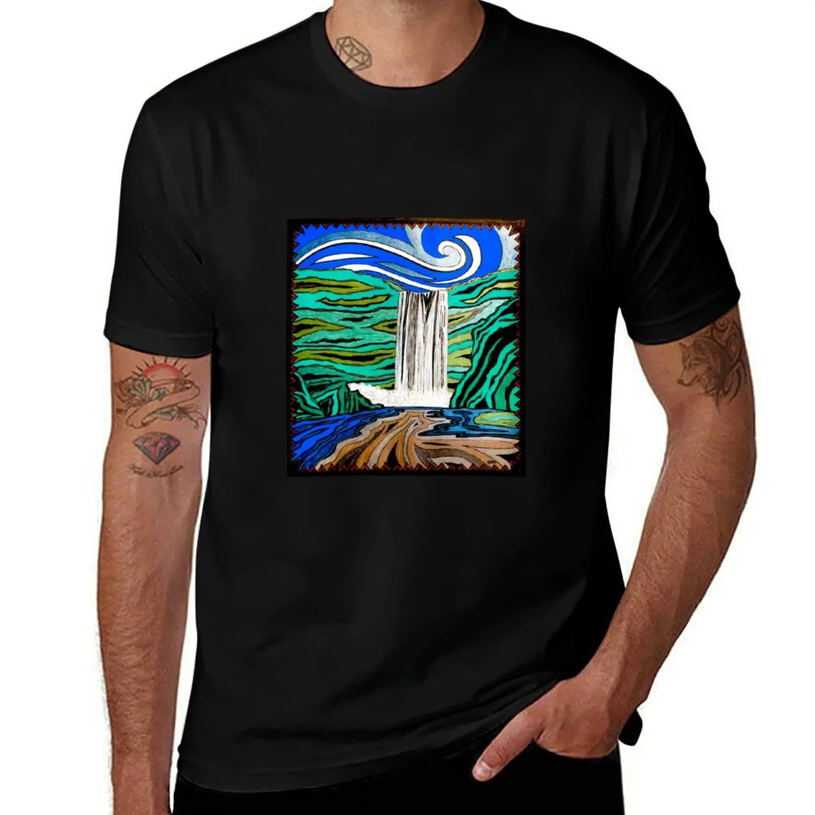 

Skógafoss T-Shirt aesthetic clothes hippie clothes sports fans mens designer t shirt