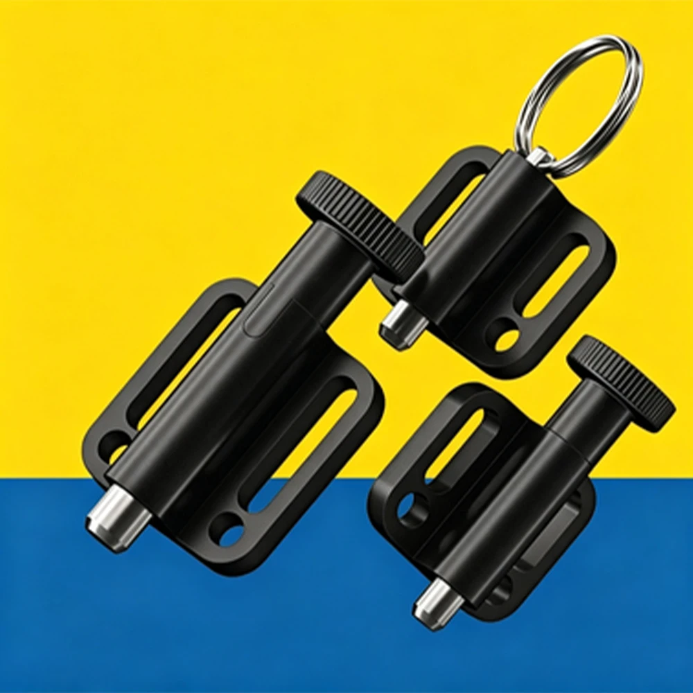 Flanged Indexing Plunger Spring Loaded Positioning Lock Pin Knob & Pull Ring Type Quick Release Plunger