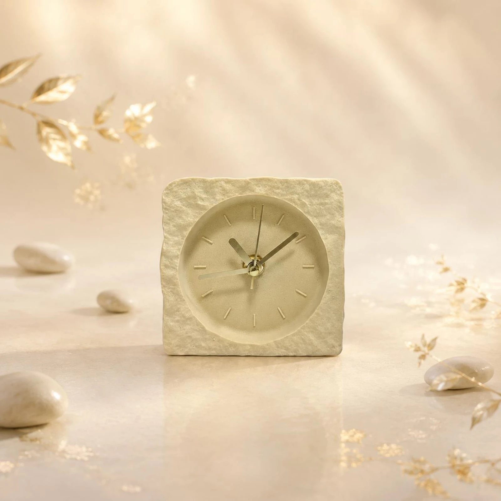 Modern Desk Timepiece Luxury Decorative Square Timepiece Home Decor Elegant Easy to Read for Study