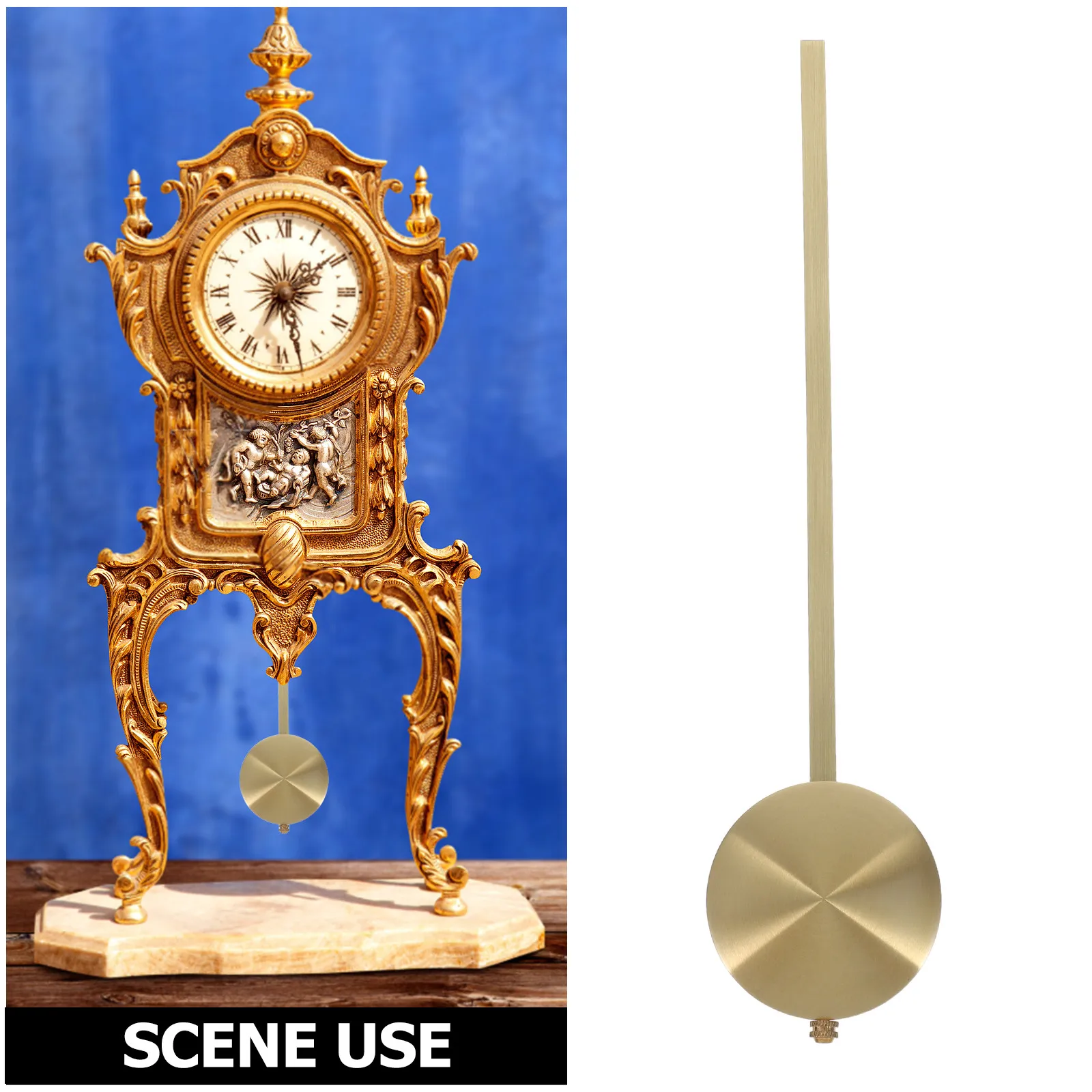 30cm Quartz Clock Metal Pendulum Retro Installation Mechanical Accessories DIY Clock Pendulum Golden Clock Hardware Repair Parts
