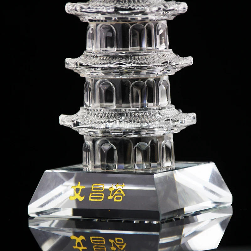 Taoism Buddhism Asia HOME SHOP exorcise evil spirits bring good luck Solicit wealth money crystal WEN CHANG TA BUDDHA Pagoda