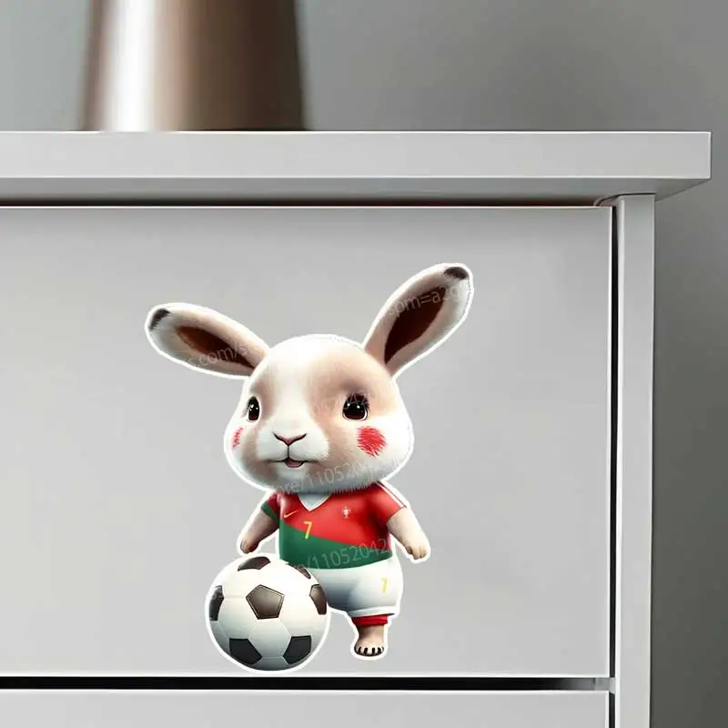 AFootball Teenager Bunny Animal Stickers for Room Decor Wall Luggage Fridge Door Kids' Window Decor Sports Themed Decals AA57