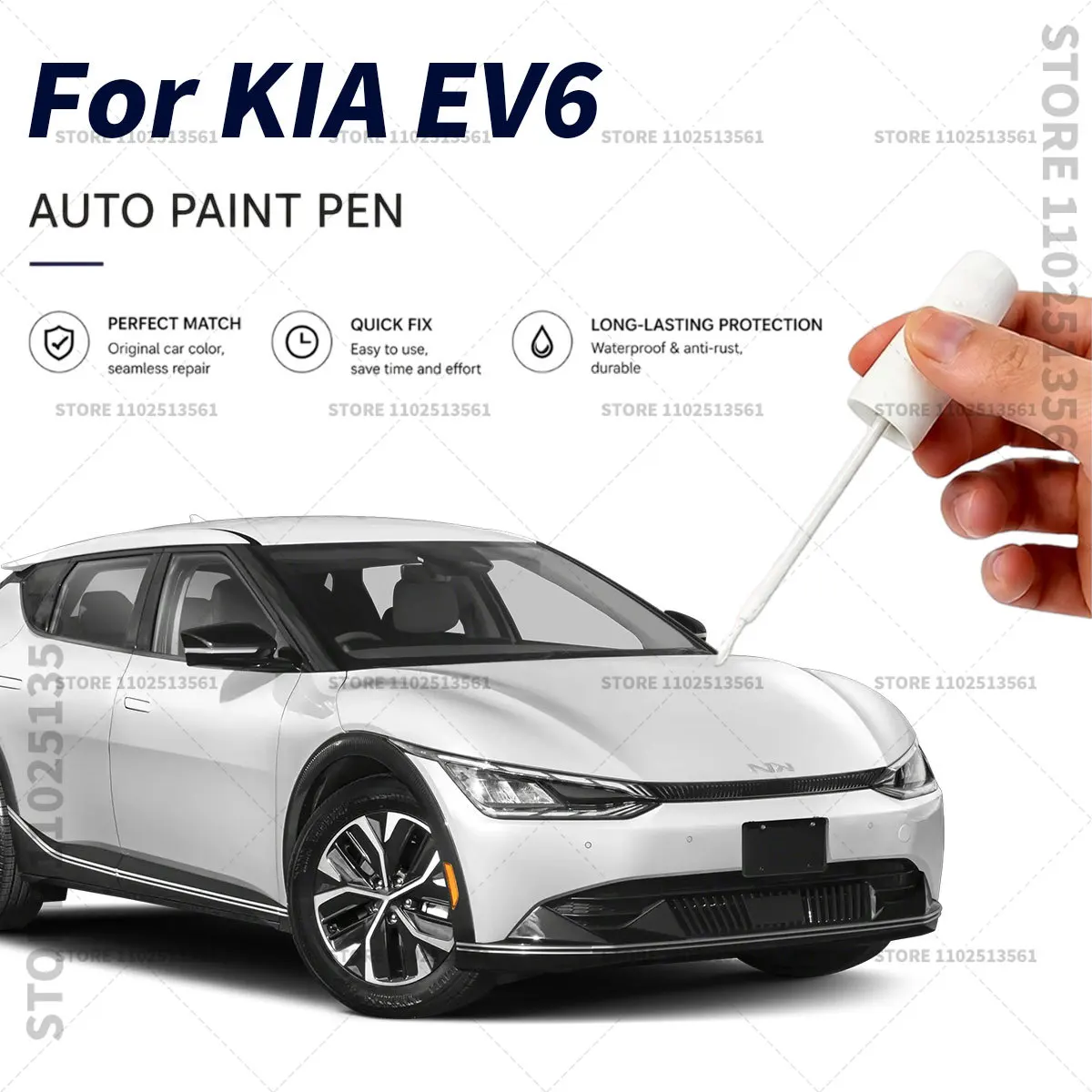 Car Paint Repair Pen Touch Up Paint Brush Scratch Remover for Deep Scratches and Marks For KIA EV6 White Black Gray Red