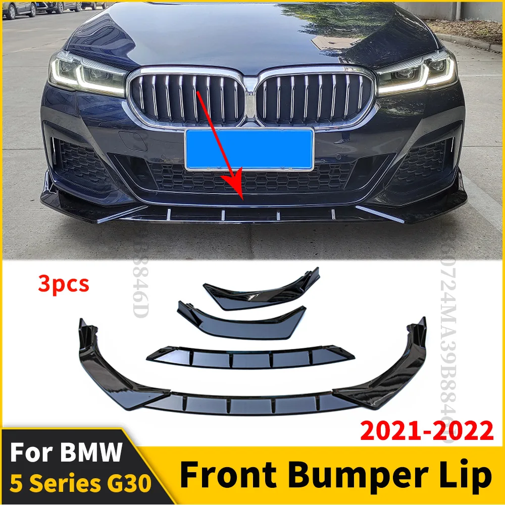 

Front Bumper Lip Chin Protector Guard Deflector For BMW 5 Series G30 2021 2022 530i 525i 540i Facelift M Tuning Accessories Trim
