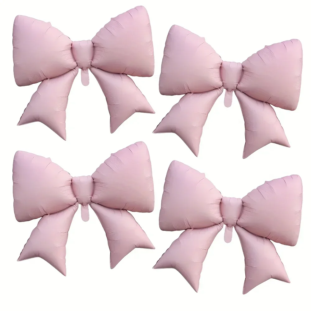 4 قطع الطفل الوردي الأزرق القوس بالون ربطة القوس فيونكة الوردي بالون القوس الصغير بالون الزفاف العروس دش فتاة حزب هدية بالون الديكور #1