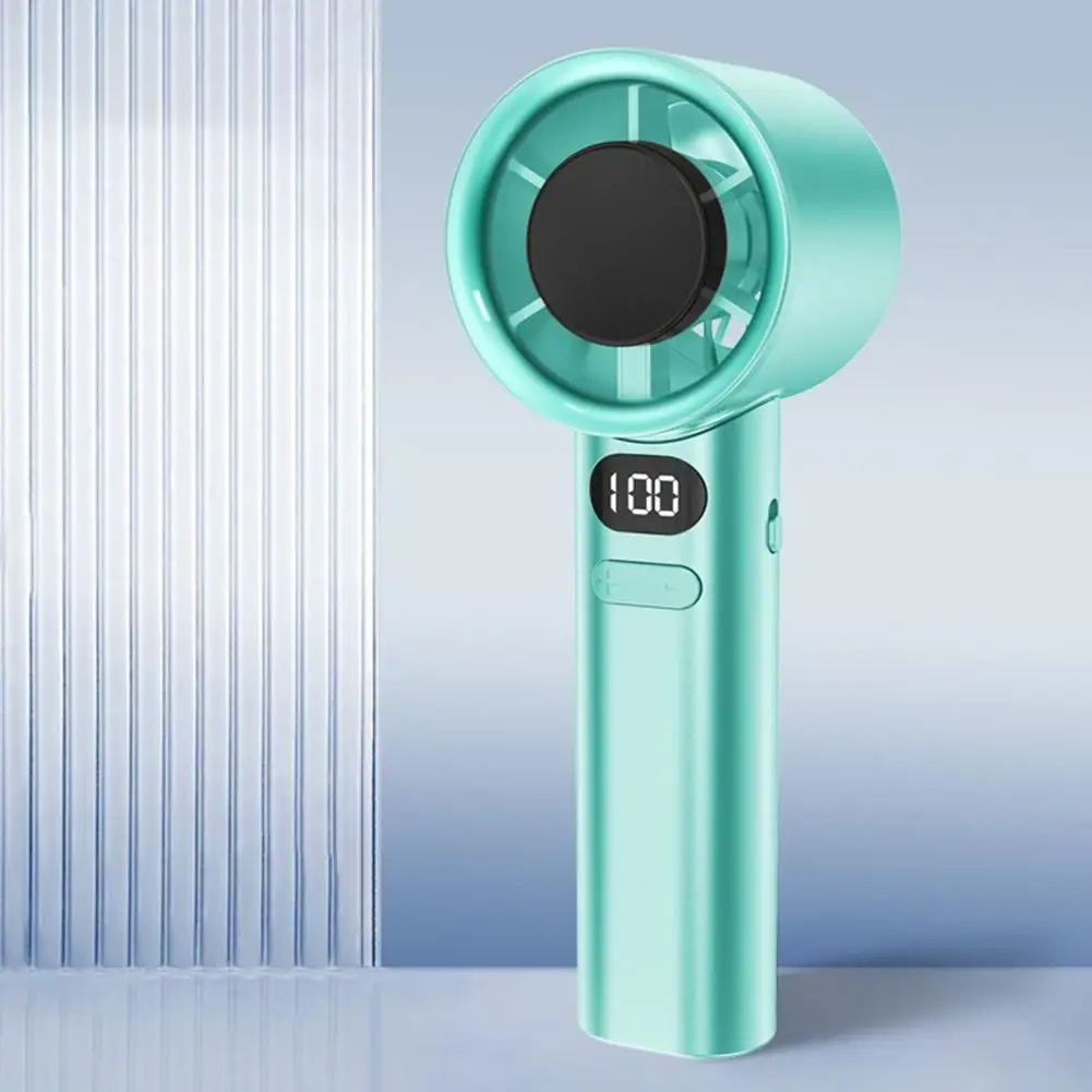 Handheld Fan High-Speed Portable Turbofan USB Rechargeable Electric Fan Digital Display 120 Speeds Infinitely Adjustable image 3