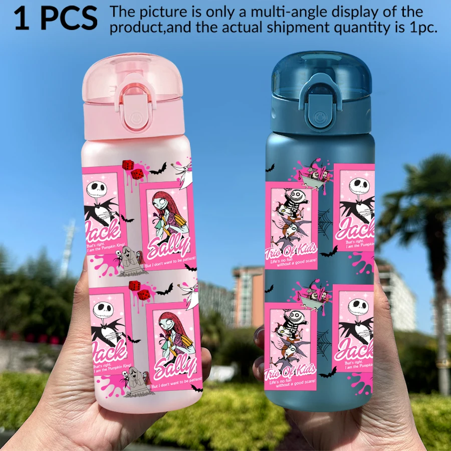 1Pc Disney, Skull, Pumpkin King, 26oz Plastic Water Bottle Sports Water Cup with Lift Rope Birthday/Back To School Gift