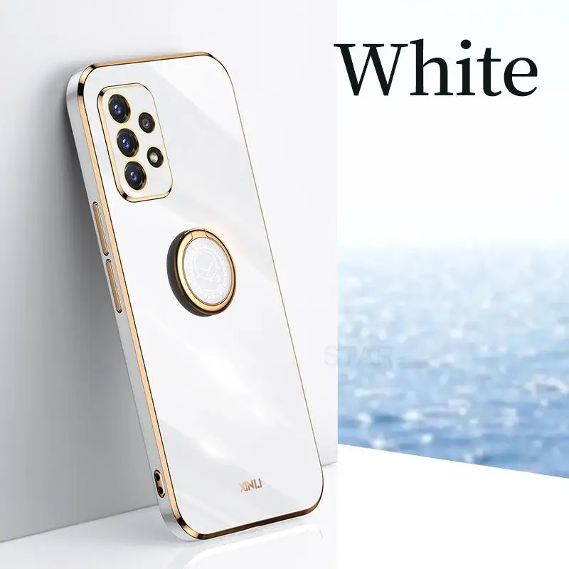 Luxury Ring Holder Case For Samsung Galaxy A13 A53 A33 A73 A23 A32 A52s A72 4g 5g 2022 Plating Silicone Cover A 13 53 52 33 73