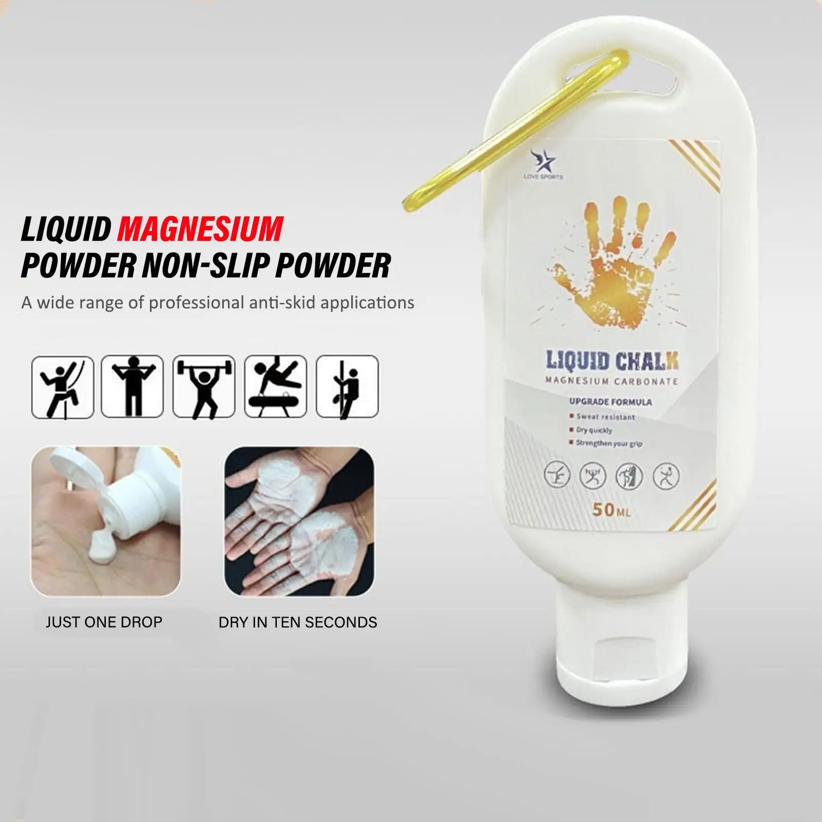 

Sports Chalk Liquid Chalk Sports Magnesium Powder Fitness Weight Lifting Anti Slip Cream Grip for Weight Lifting Climbing Gym