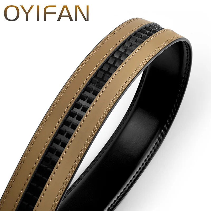 OYIFAN Men Belt Automatic Buckle Belt Genune Leather Wysokiej jakości paski dla mężczyzn Skórzany pasek Casual Buises for Jeans belt men