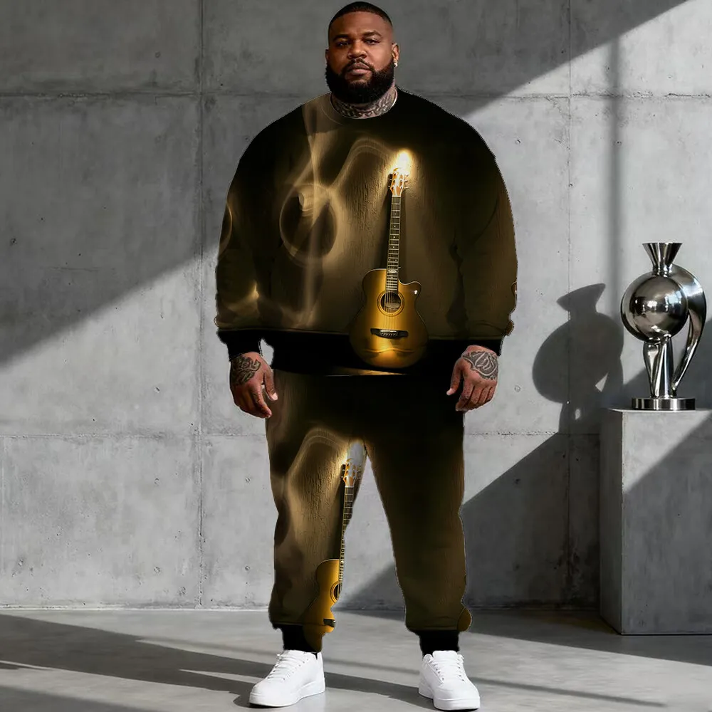 

Мужская толстовка больших размеров S-9xl: Music Vibe — 2 предмета Groovy-Chic, мягкая теплая ткань, минималистичный принт с нотами Guy