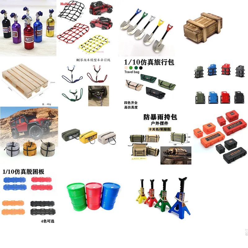 LJF 1/10 Scale RC Rock Crawler Modification Accessories Simulation Luggage Elastic Net Decorative Parts Easy Installation