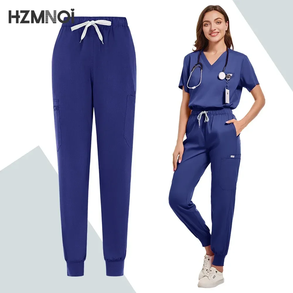 Multicolor Scrubs Uniform Short Sleeve Tops+Pants Nursing Uniform Women Pet Shop Doctor Scrub Medical Surgery Workwear Scrub Set