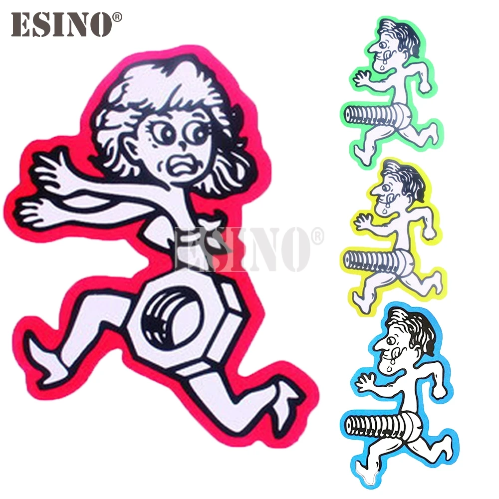 Man Screw Chasing Women Nut Decal Cartoon PVC  Waterproof Car Body Sticker Pattern Vinyl