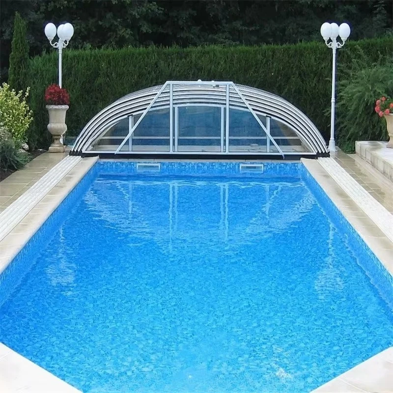 Folding pool cover retractable, pool accessories automatically retractable pool cover
