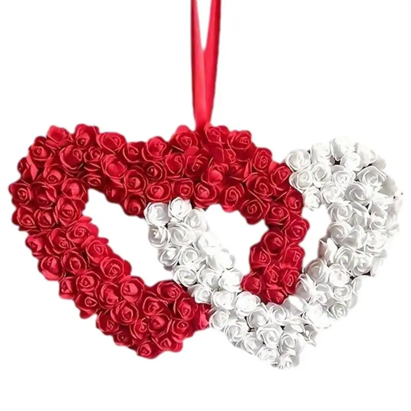 

Cute Valentine's Day Wreaths Gifts Love Heart Simulation Front Door Hanging Garlands Home Wedding Party Decoration Ornaments