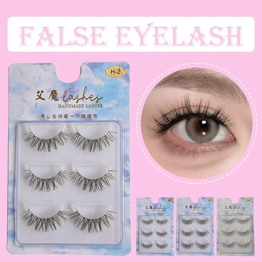 3 أزواج مجموعة كوس الصليب الرموش الصناعية لاش تمديد ثلاثية الأبعاد باقة اليابانية الجنية الشيطان الصغير تأثيري العين ماكياج اكسسوارات #1