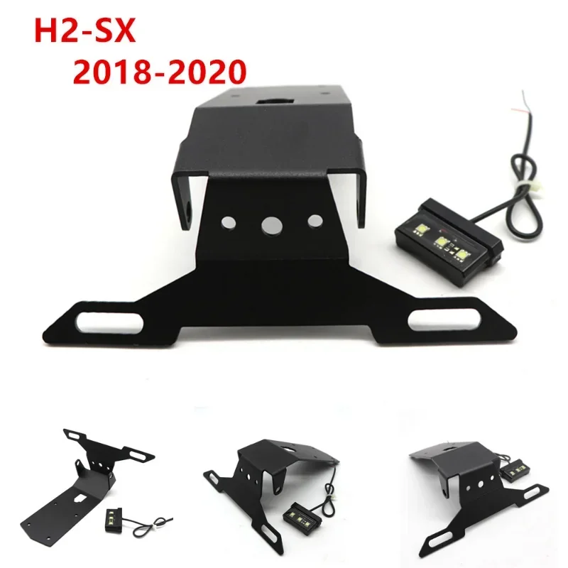 

Motorcycle License Plate Bracket Holder Mount LED Light For Kawasaki NINJA H2 Sx H2-Sx Se Zx1000 ZX 1000 2018-2023 2022 2021