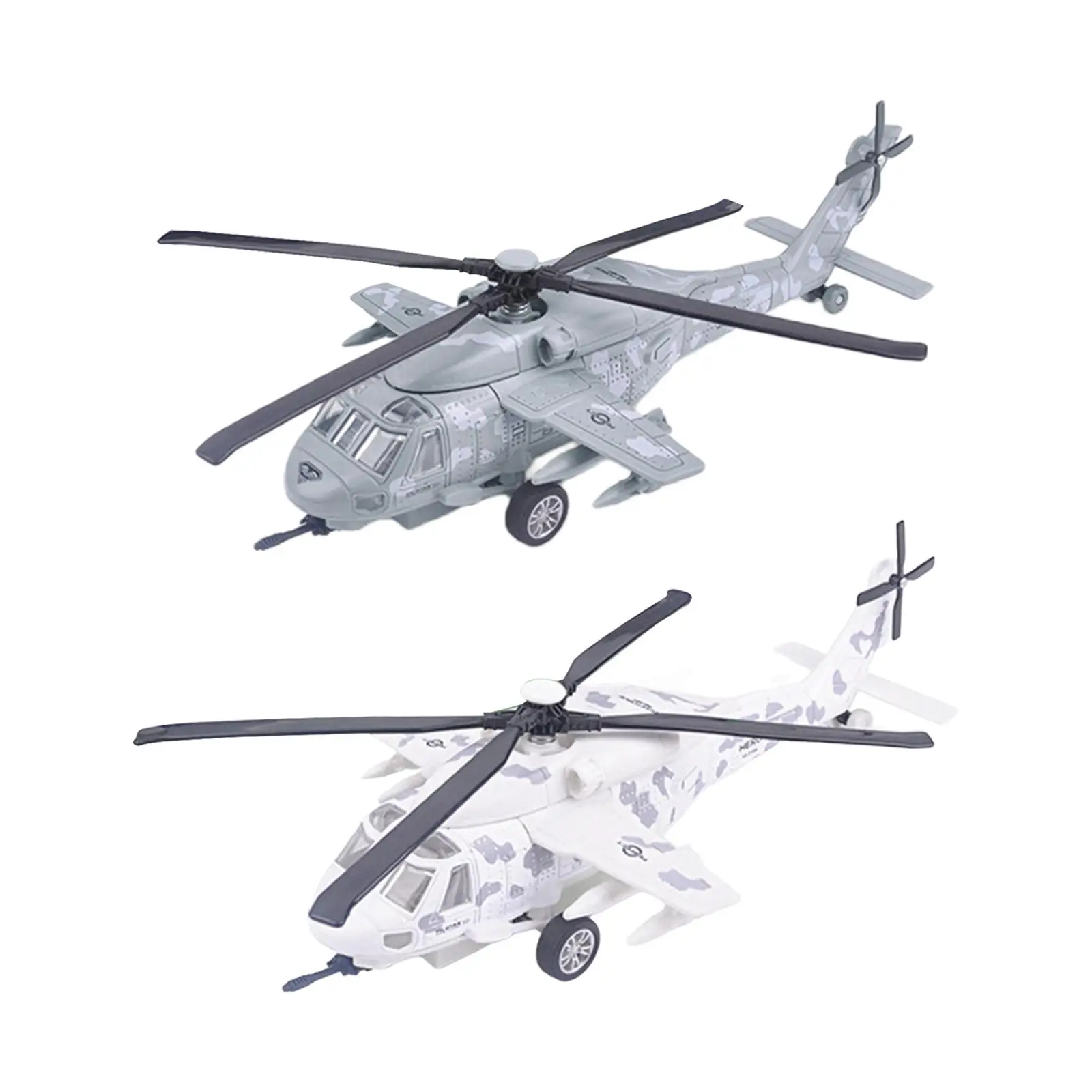 Diecast Alloy Helicopter Holiday Present Desktop Decor for Kids Children with Sound and Light Birthday Gift Collection Aircraft