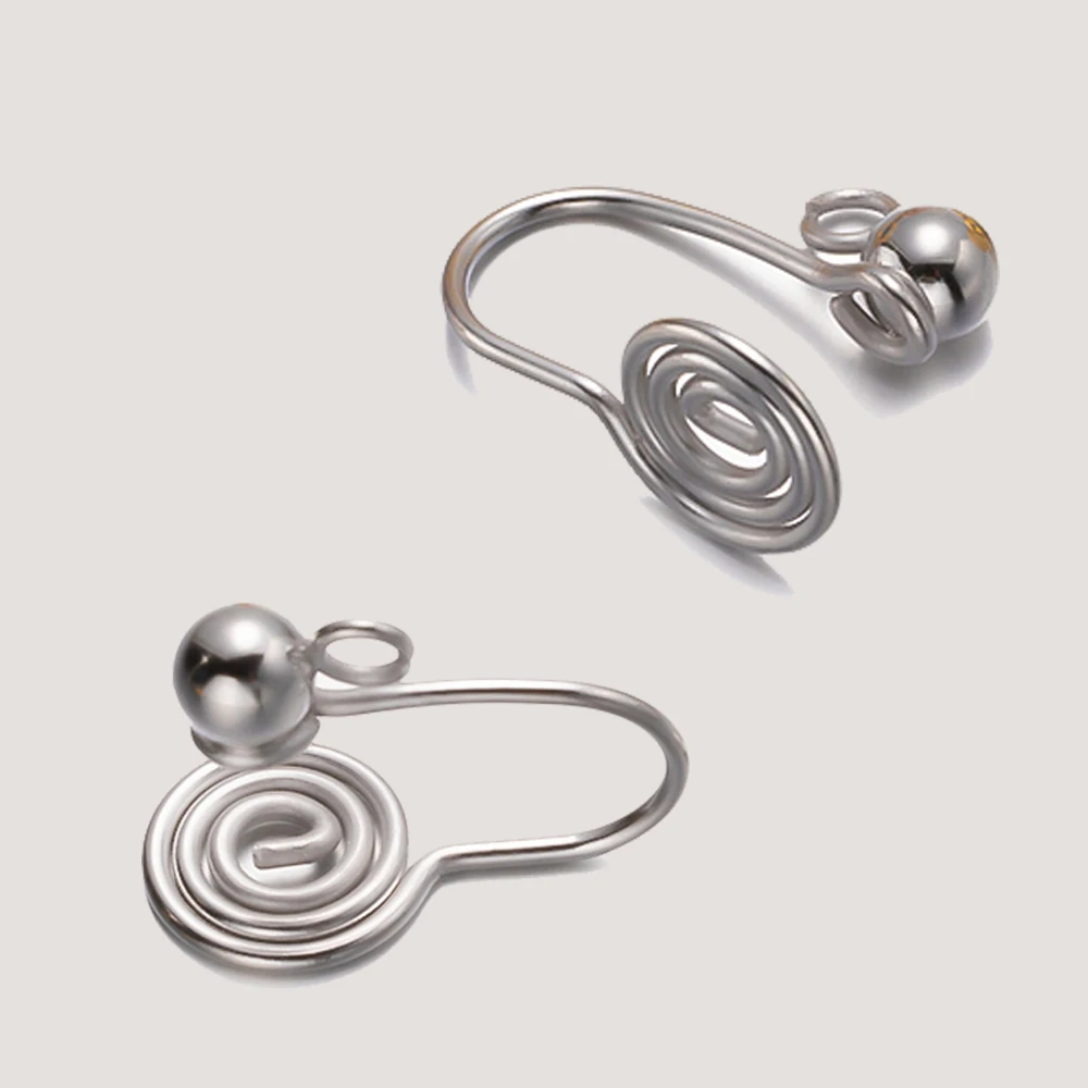 10 Stück Roségold Edelstahl Spirale Ohrring Konverter Clip Komponenten Erkenntnisse für DIY nicht durchbohrte Schmuckherstellung Zubehör – Detail 5