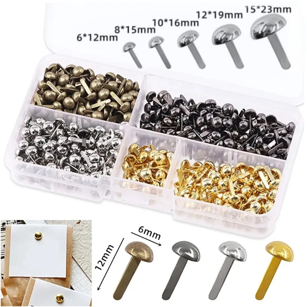 Rivets Spike Studs Spots Cone Two-legged bucket nail Round Scrapbooking Brads Luggage Parts Punk Bag Clothes 6/8/10/12/15mm