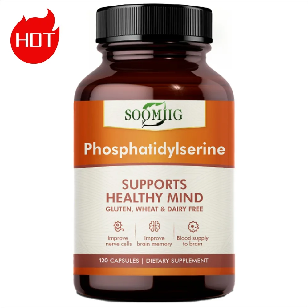 PhosphatidylSerine Supplement Brain Support, Promotes focus and memory, 120 Capsules