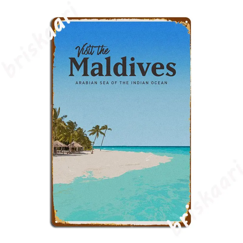 Visit Maldives Metal Plaque Poster Wall Mural Mural Classic Plaques Tin sign Posters