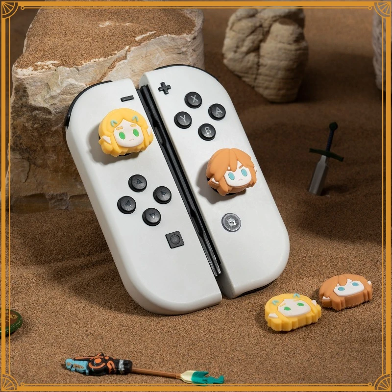 Cubierta de joystick para consola de juegos OLED, tapa de botón para consola de juegos, cubierta de joystick para NS, del popular juego de anime Legend of Zelda: Tears of the Kingdom para Switch.