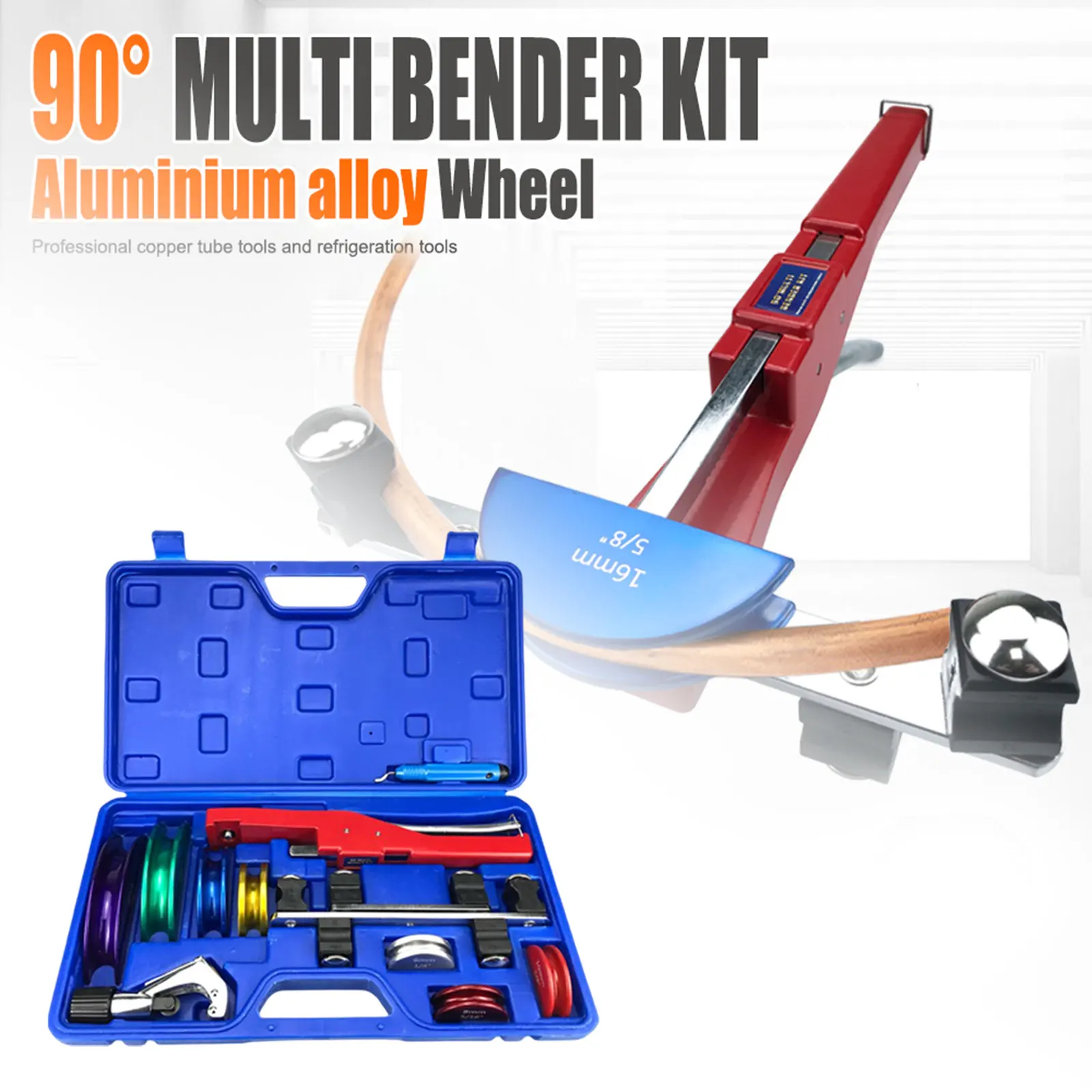 Pipe Tube Bender Kits Set 6-22mm Refrigeration Ratcheting Tubing Bending Hand Tool for Floor Heating Pipe Aluminum Pipes