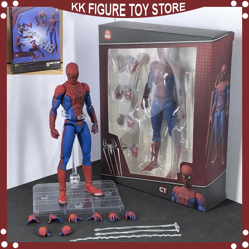 New CT Toys Spiderman Mafex 001 Peter Parker Andrew Garfield Figure The Amazing Spider-Man Shf Spiderman Action anime Figure Toy