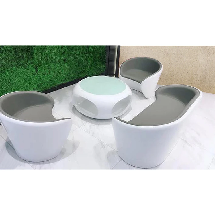 Business Office Furniture Set Simple Negotiate Reception Chair Coffee Table Glass Fiber Reinforced Plastic Frame for Meetings