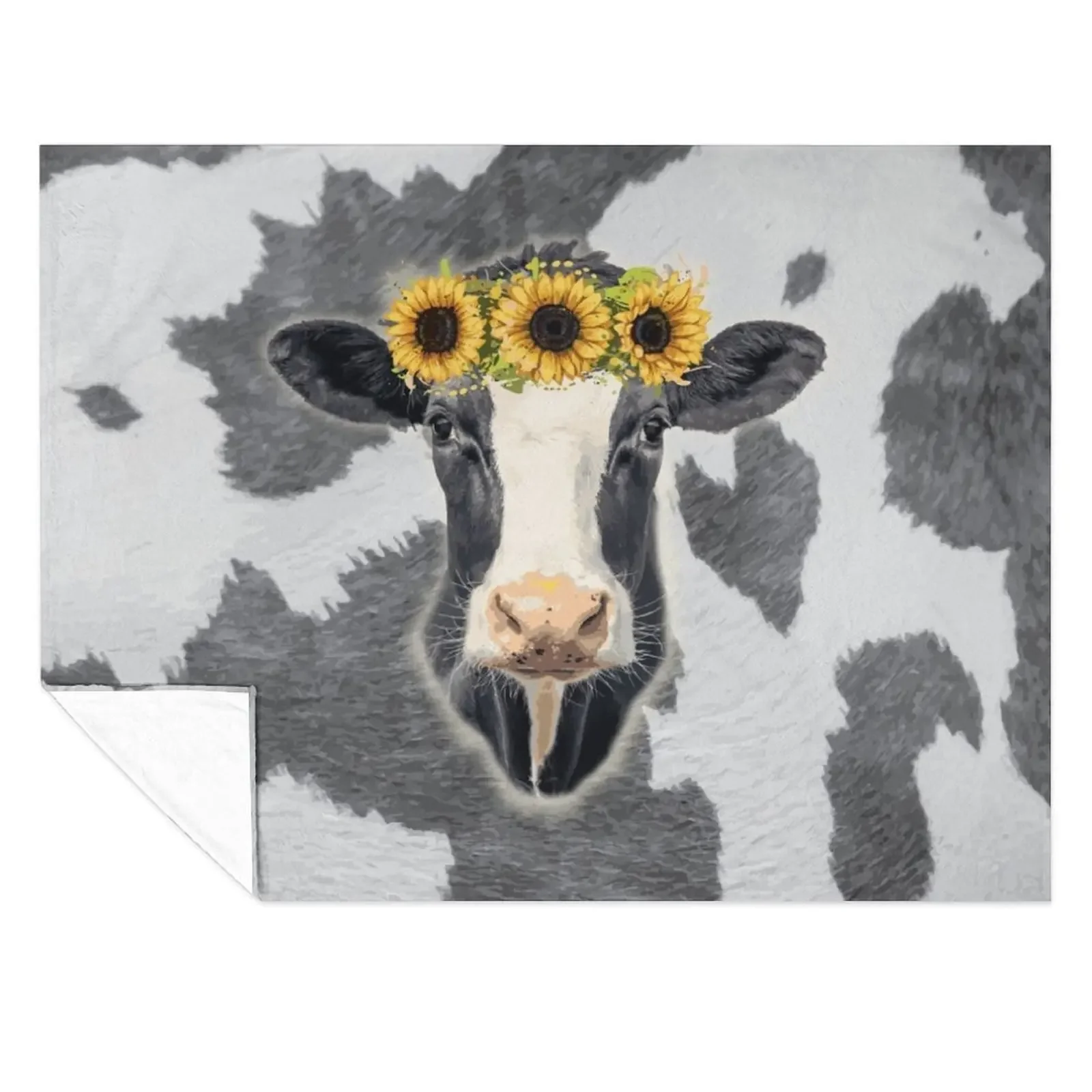 

Milk Cow Crown Throw Blanket Large Softest For Decorative Sofa for winter Blankets