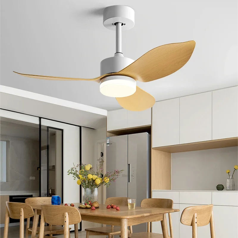 Modern Minimalist Restaurant Ceiling Fan With LED Lights Variable Frequency Remote Control Living Room Electric Fans