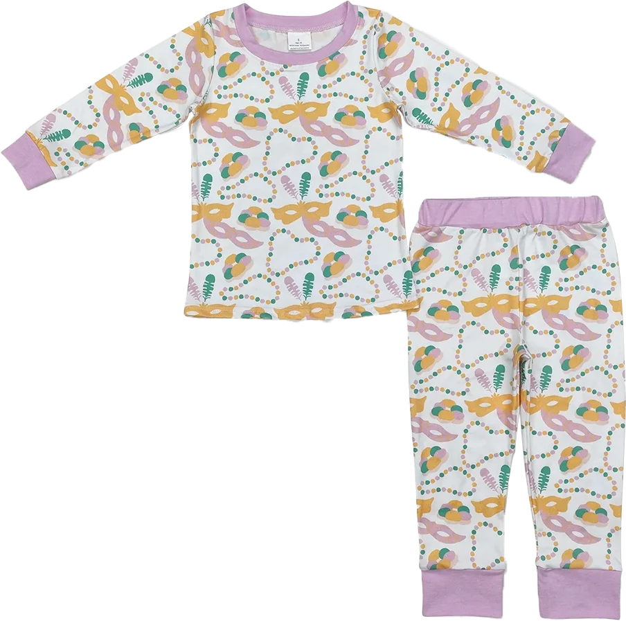 10.18 الخريف كرنفال قلادة قناع مجموعة لطيف الزي للأطفال مع الأرجواني والأبيض طويلة الأكمام السراويل وملابس خاصة للفتيات