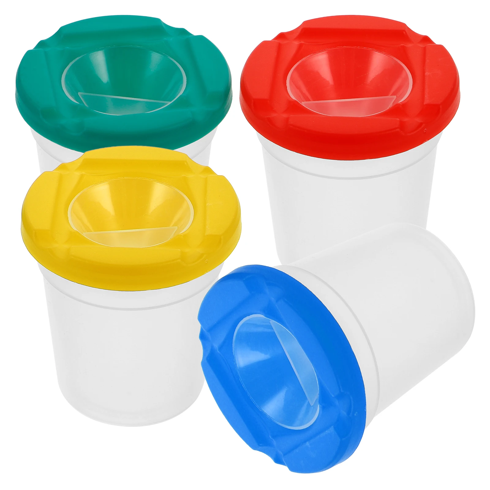 

4pcs Rotate Pen Wash Bucket Kids Painting Brush Basin ABS Material Sturdy Durable Compact Lightweight Reusable Easy Clean
