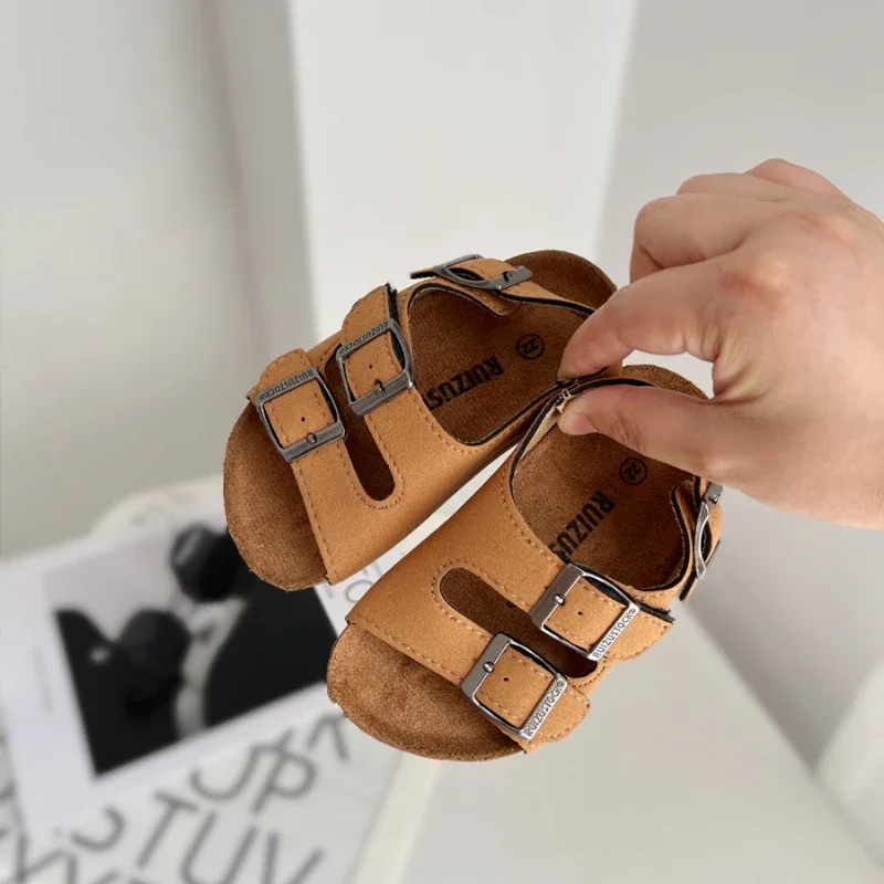 HoneyCherry, sandalias de moda de verano para niños, zapatos de playa de corcho, sandalias informales para niñas Birkenstocks