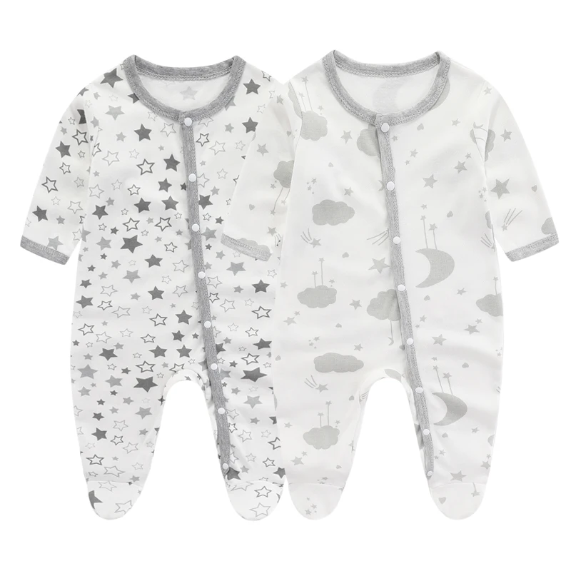 2Pcs Set Newborn Baby Bodysuits Spring Baby Clothes Soft Cotton Girl Romper Boys Jumpsuit Cartoon Baby Clothing Set 0 to 6 Month