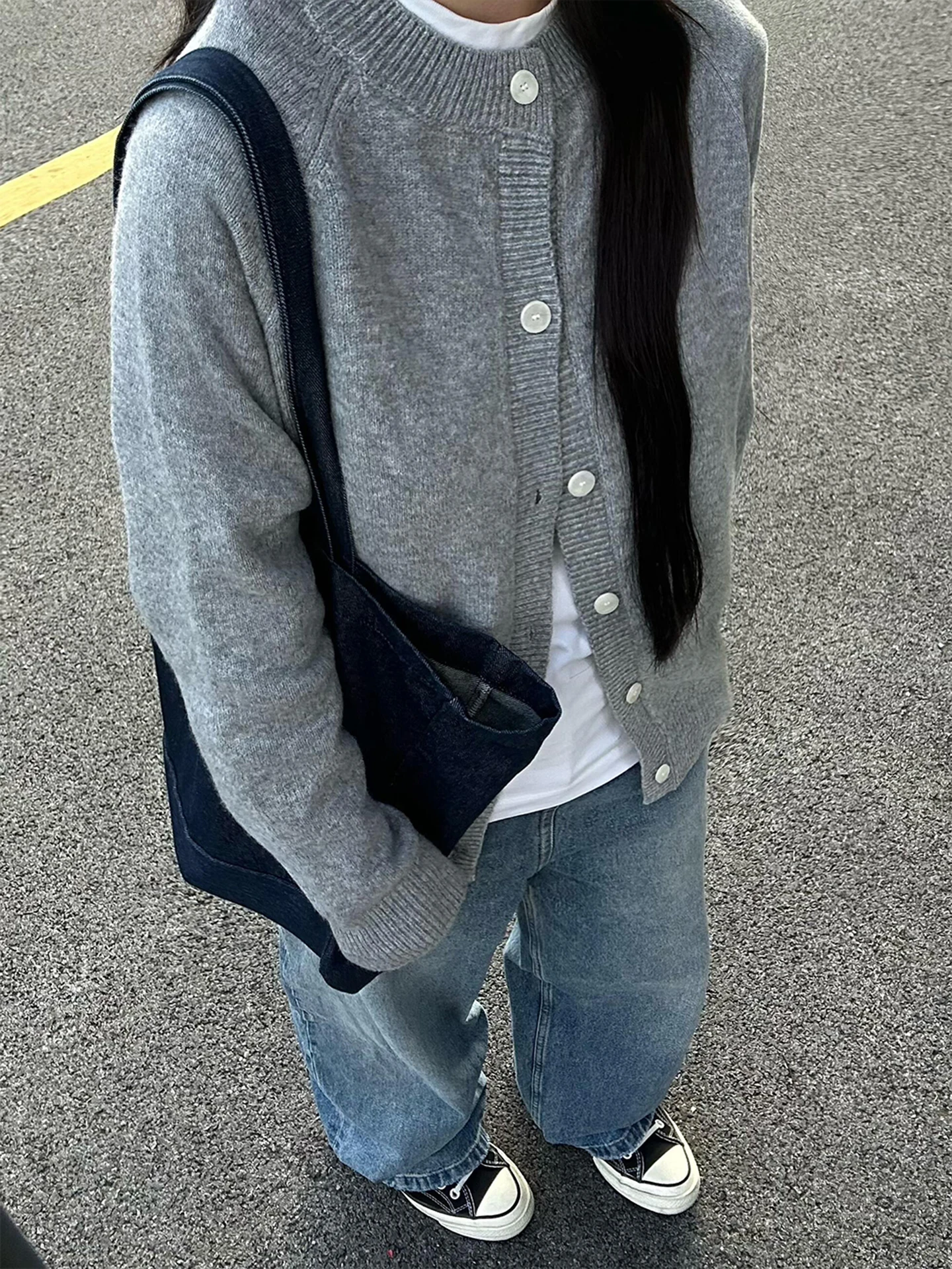 

Мужской кардиган свободного кроя в корейском стиле, простой, повседневный, для пар, осенний, из дышащей ткани