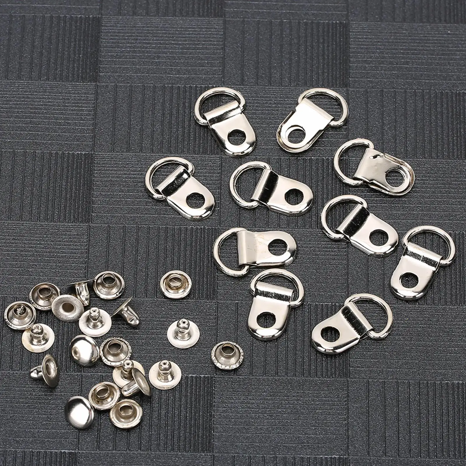 

C2 100 Set Half Copper 9*14mm Caravan Shoe Buckle Shoelace Hook Dring Eyelet Buckle Brass Shoe Leather Bag Diy Rivet Tool