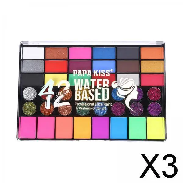 مجموعة أدوات رسم الوجه للأطفال دهانات مائية تتوهج في الظلام النيون اللامع للوجه والجسم لمكياج حفلات الكرنفال #1