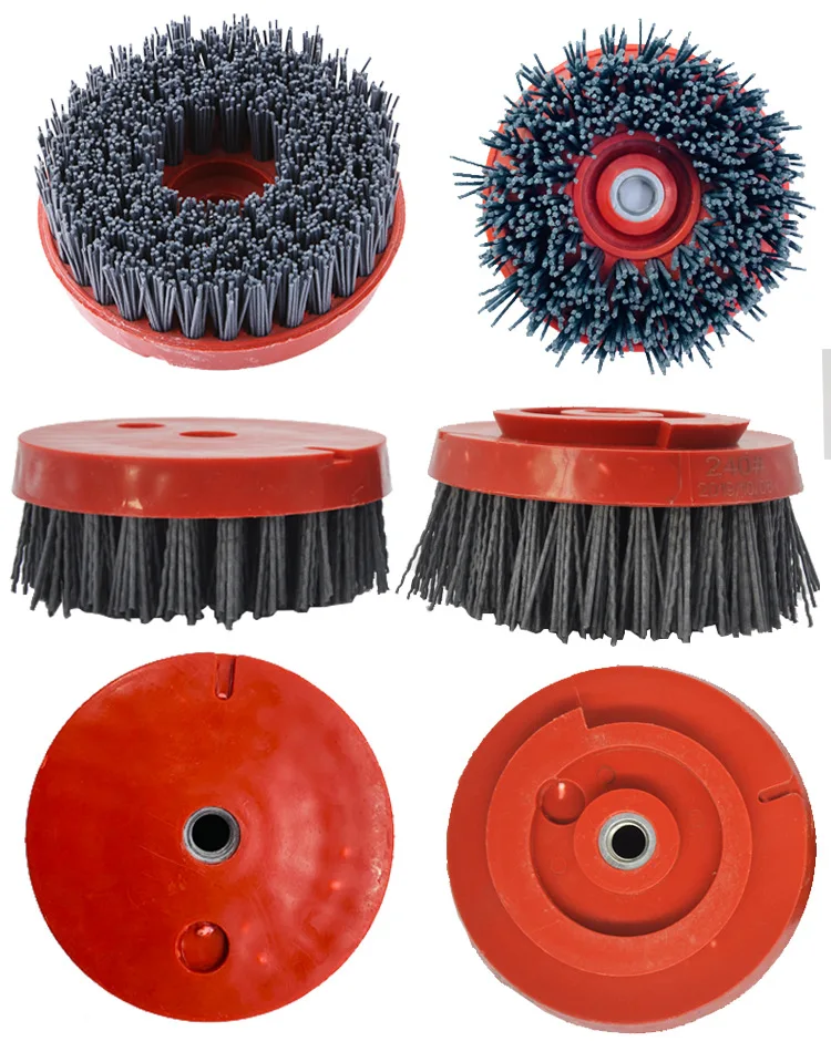 Round 4 inch Silicon Carbide Brush Leather Surface Marble Polishing Brush Antique Grinding Brush Stone Brush