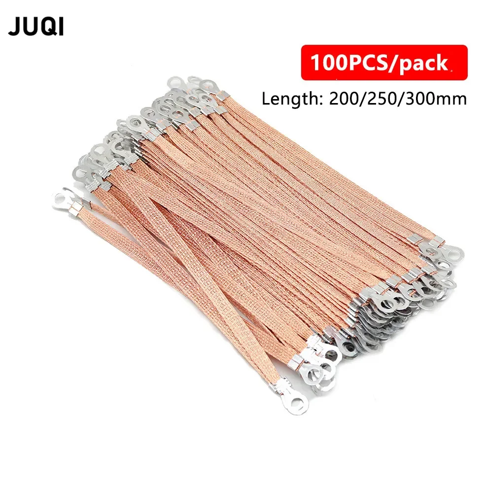 100Pcs /pack Bridge Connection Ground Wire Span Cable 6 Square Copper Clad Aluminum Electric Box Soft Connection Hole Size 8mm