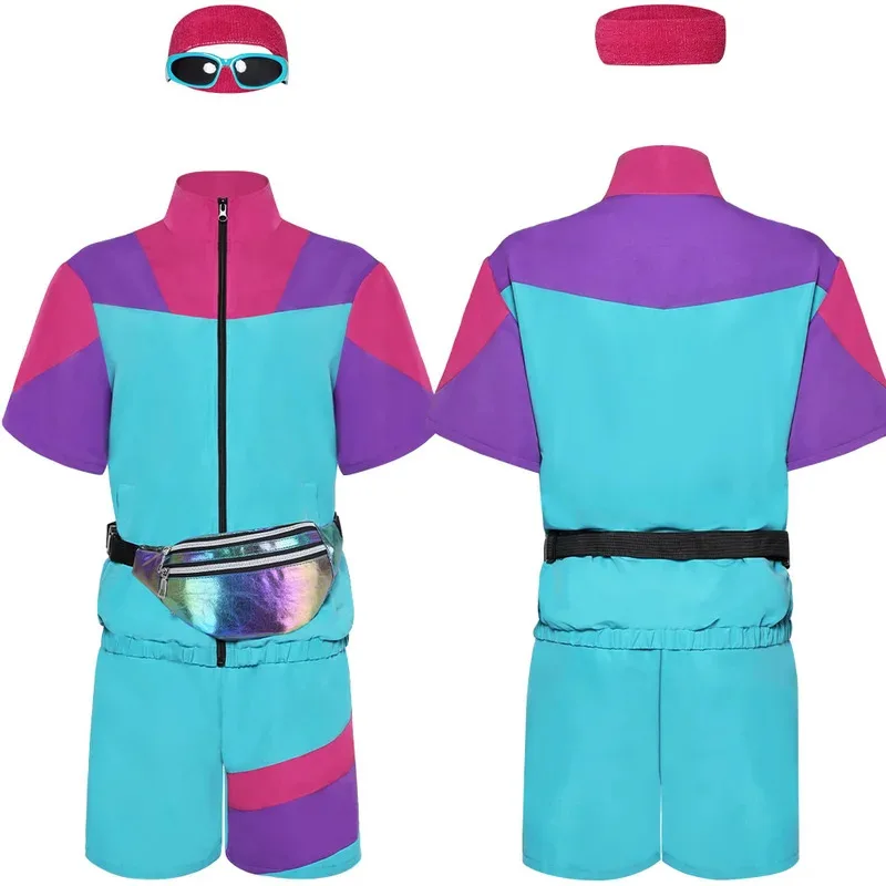 الصيف 80S ريترو الهيب هوب تأثيري أقراط هيرباند رياضية الدعاوى 80 سنة خمر الهبي ديسكو زي النساء فانتازيا وتتسابق