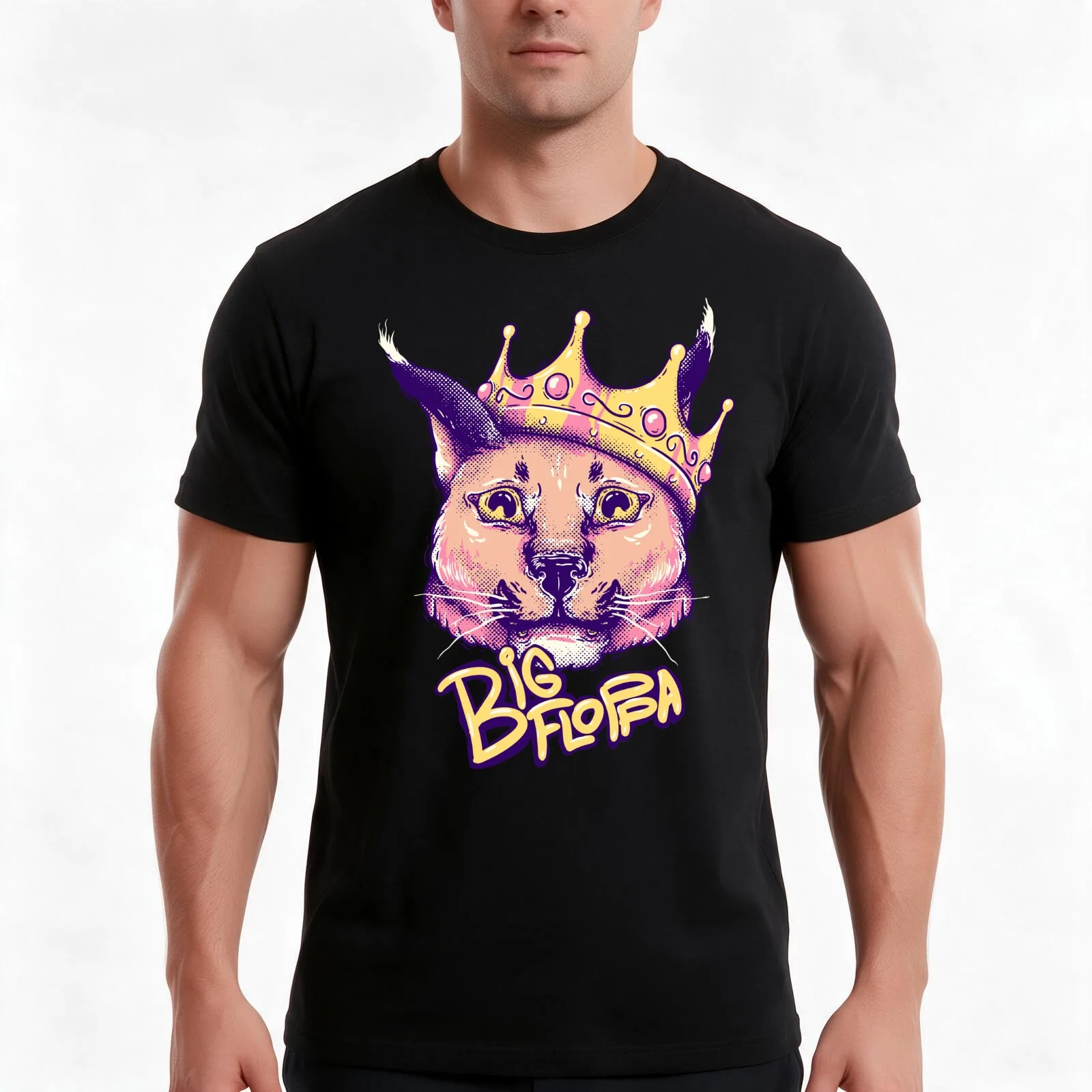 Da Big Floppa - New Rapper with King Crown | Floppa Cube Flop Flop Happy Floppa Friday Drip | Fun | Original Art Pet Mat T-Shirt
