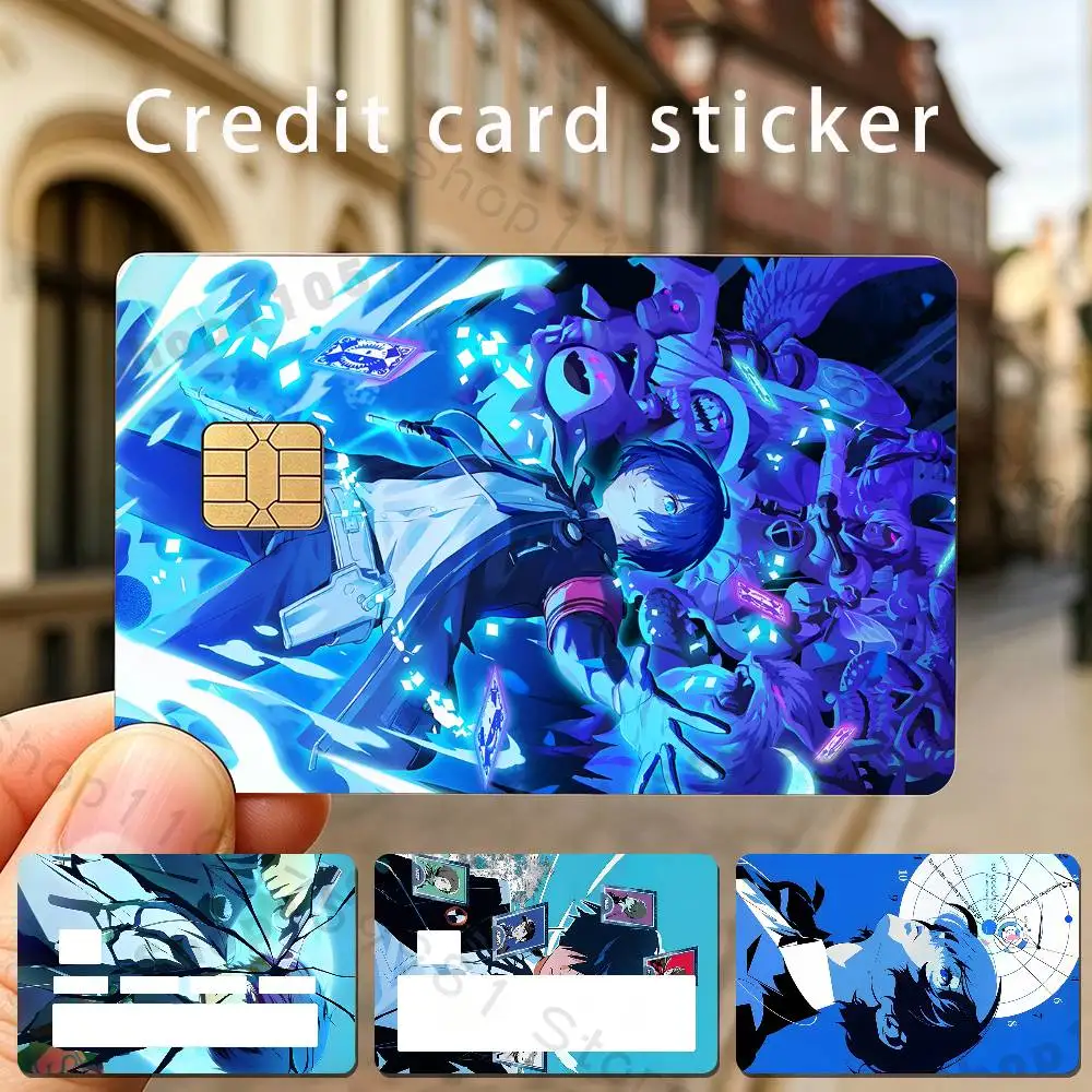Animem Makoto Yuki P-Persona 3 Holographic Laser Shinny Film Skin Cover Sticker for Debit Credit Card Bank Card