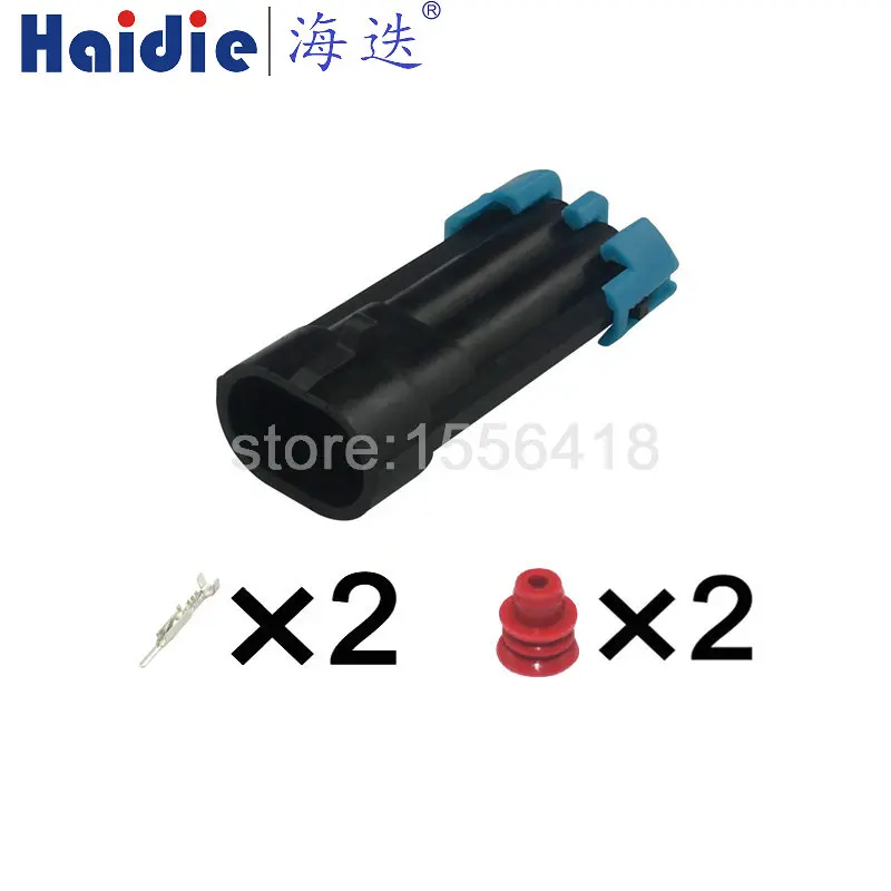 1-100sets 2 Pin Delphi 12052641 12162000 Sealed Wire Connector for Automotive Temperature Sensor Plug 12052634